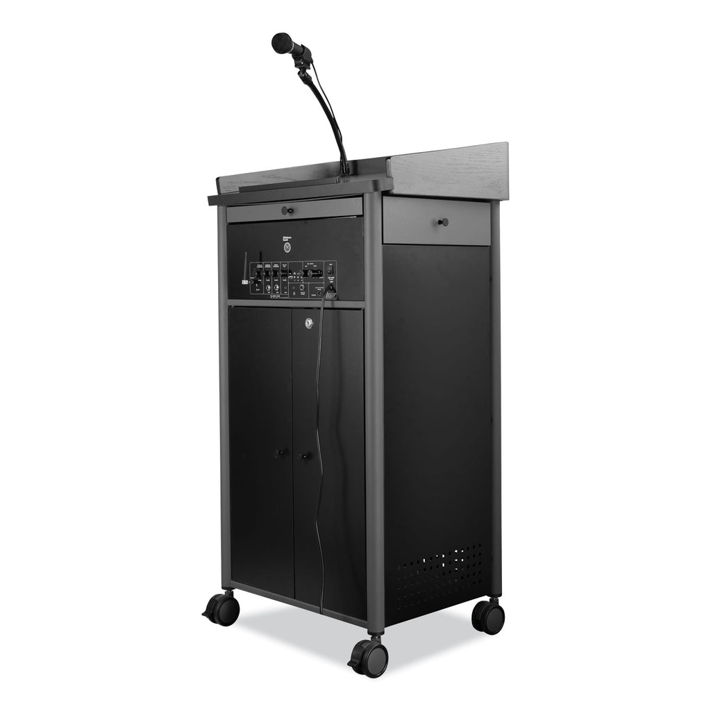 Greystone Lectern with Sound, 23.5 x 19.25 x 45.5, Charcoal Gray, Ships in 1-3 Business Days