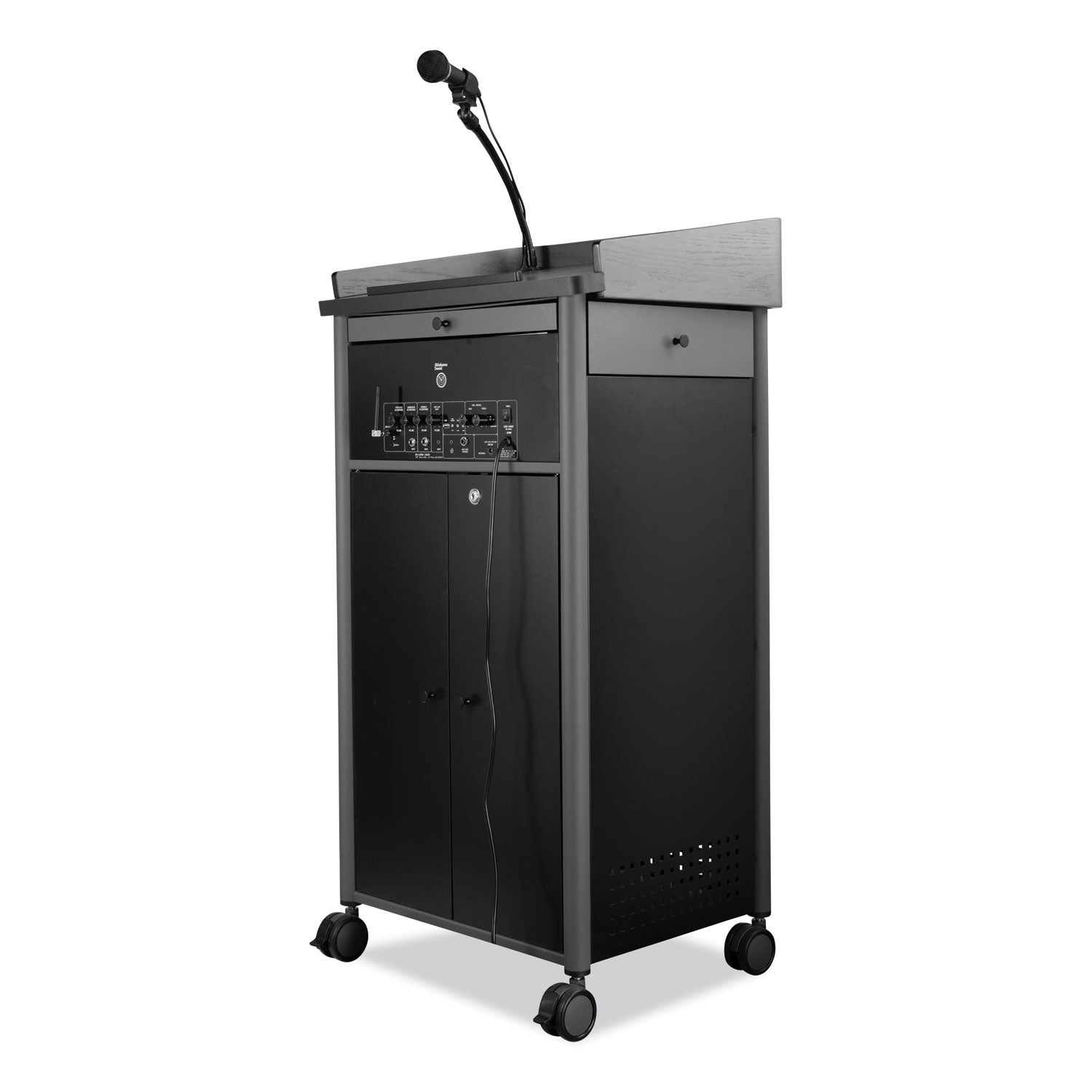 Greystone Lectern with Sound, 23.5 x 19.25 x 45.5, Charcoal Gray, Ships in 1-3 Business Days