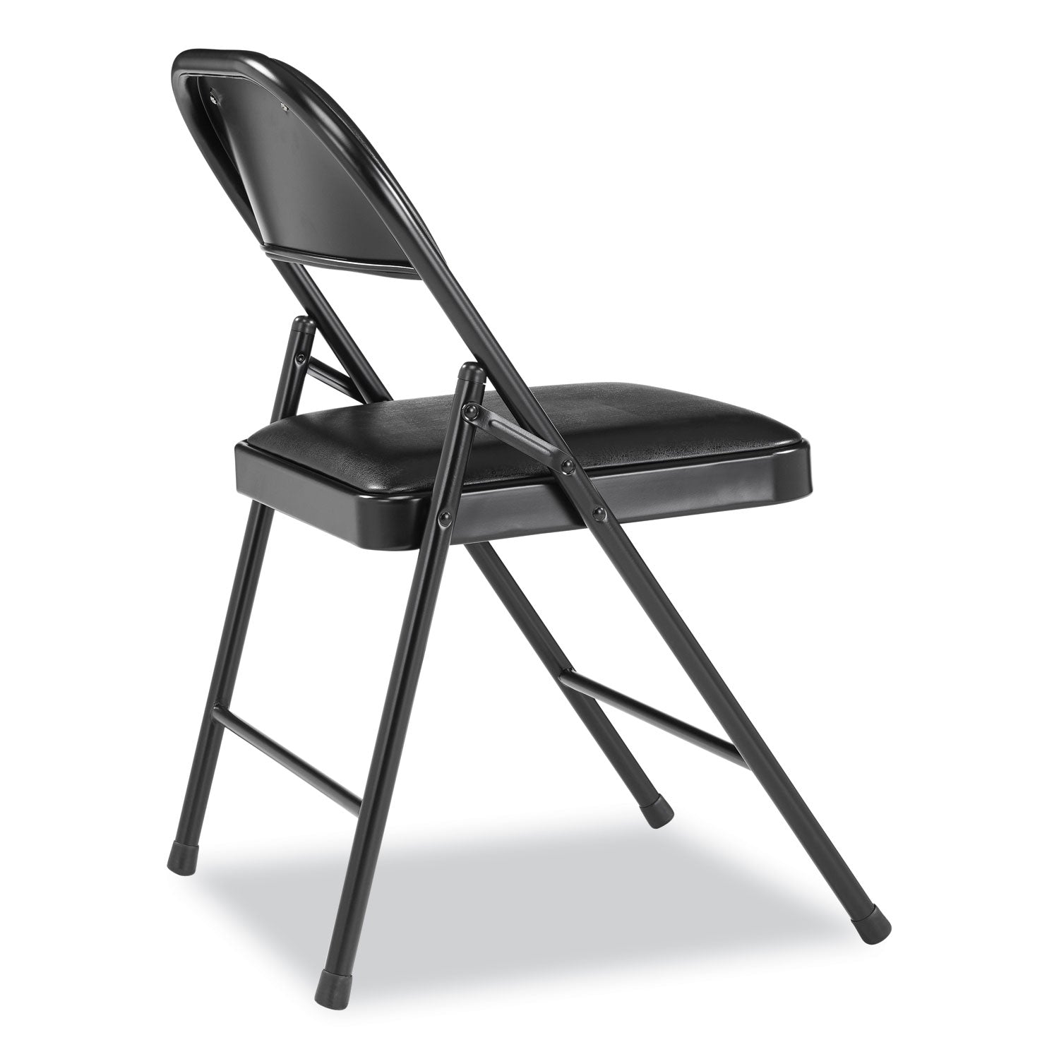 950 Series Vinyl Padded Steel Folding Chair, Supports Up to 250 lb, 17.75" Seat Height, Black, 4/Carton,Ships in 1-3 Bus Days