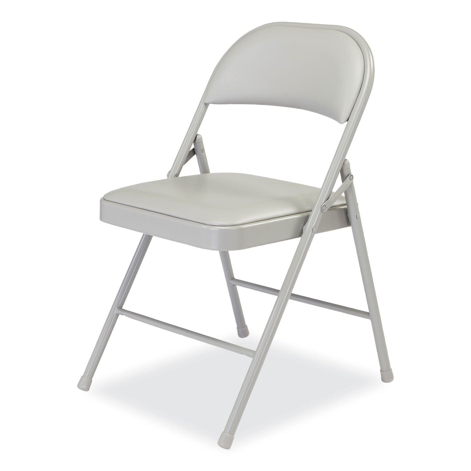 950 Series Vinyl Padded Steel Folding Chair, Supports Up to 250 lb, 17.75" Seat Height, Gray, 4/Carton, Ships in 1-3 Bus Days