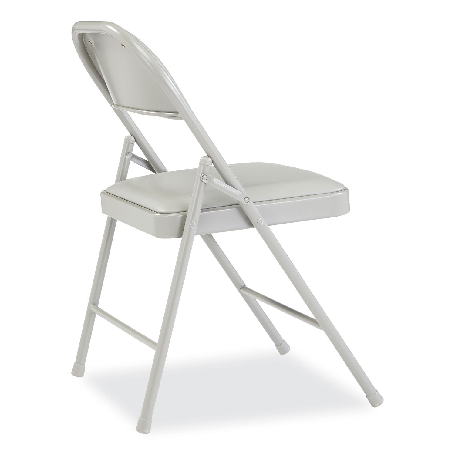 950 Series Vinyl Padded Steel Folding Chair, Supports Up to 250 lb, 17.75" Seat Height, Gray, 4/Carton, Ships in 1-3 Bus Days