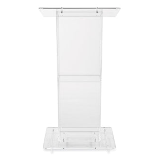 Clear Acrylic Lectern with Shelf, 24 x 15 x 46, Clear, Ships in 1-3 Business Days