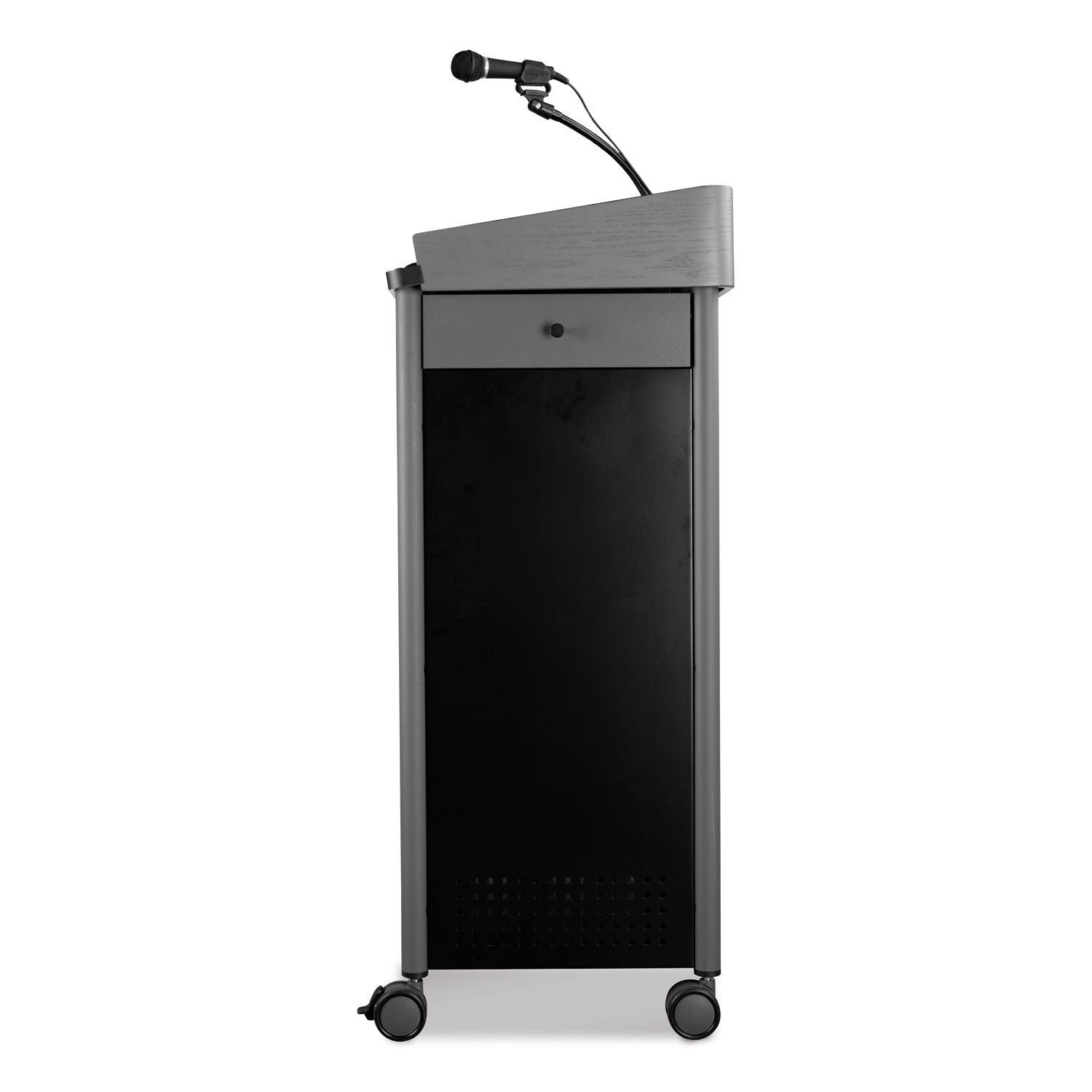Greystone Lectern with Sound, 23.5 x 19.25 x 45.5, Charcoal Gray, Ships in 1-3 Business Days