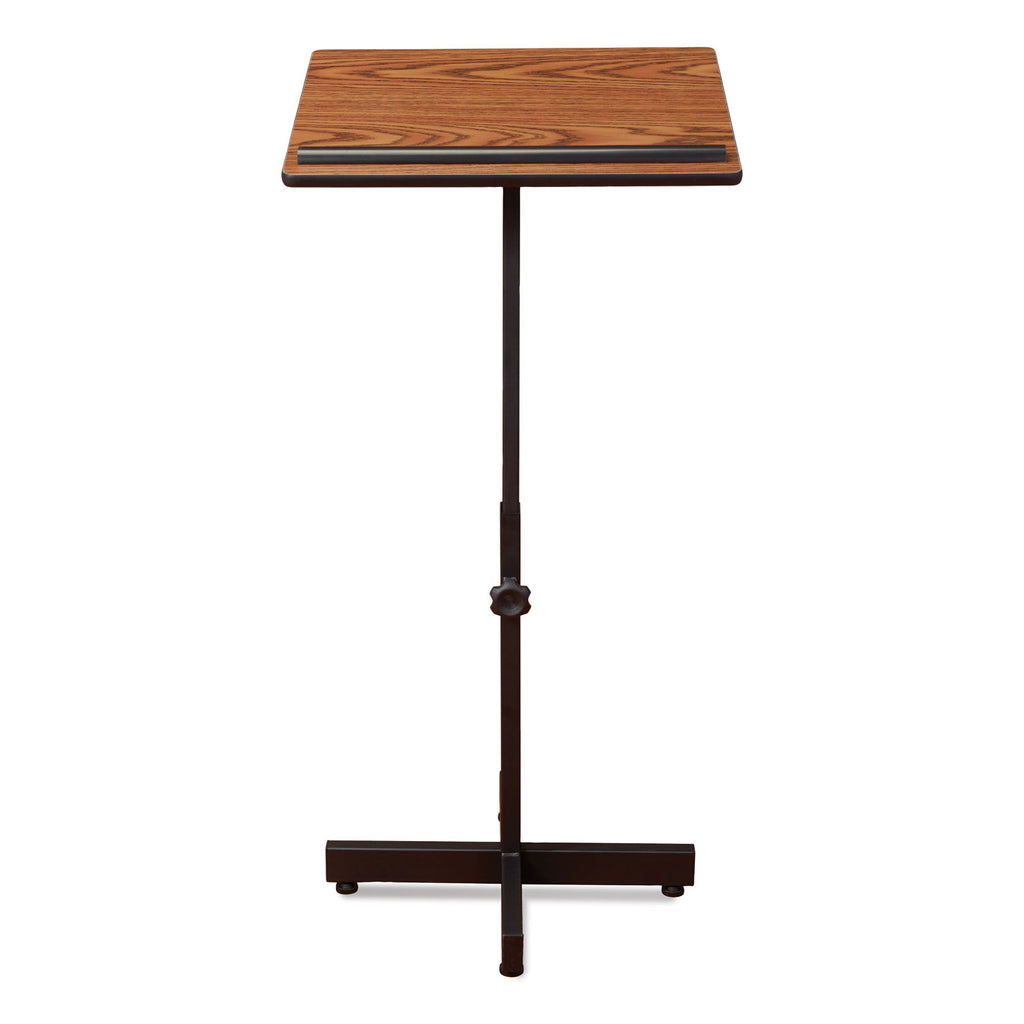 Portable Presentation Lectern Stand, 20 x 18.25 x 44, Medium Oak, Ships in 1-3 Business Days
