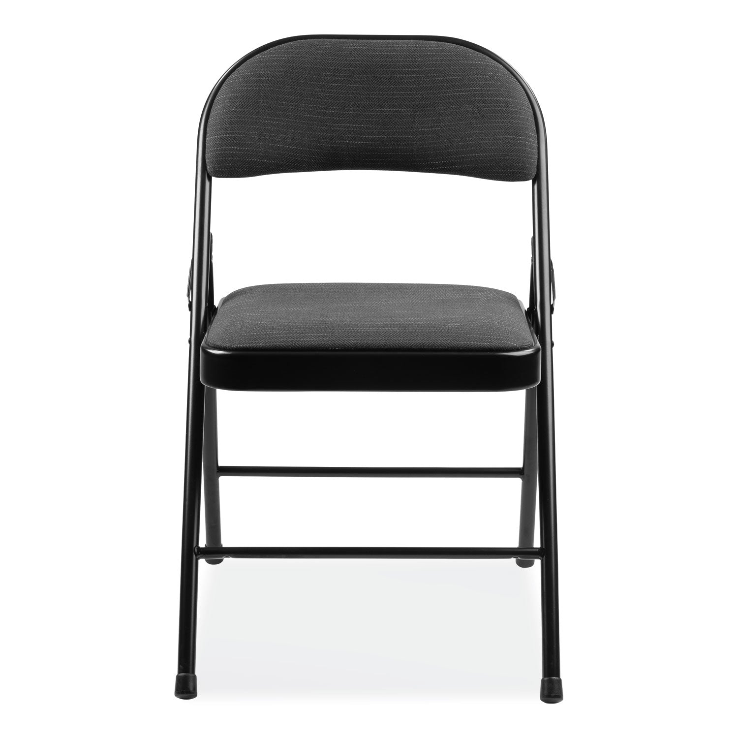 970 Series Fabric Padded Steel Folding Chair, Supports 250 lb, 17.75" Seat Ht, Star Trail Black, 4/CT, Ships in 1-3 Bus Days