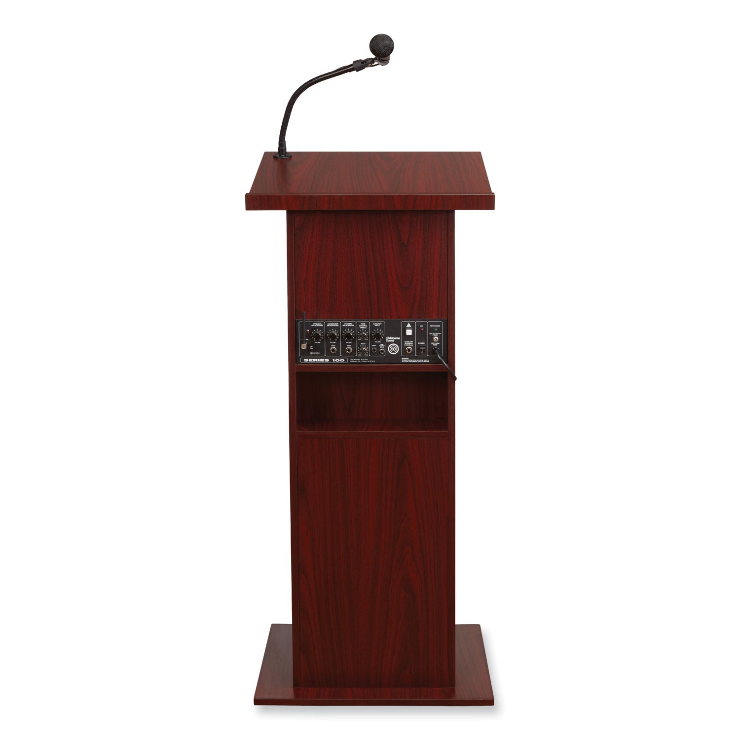 Power Plus Lectern, 22 x 17 x 46, Mahogany, Ships in 1-3 Business Days