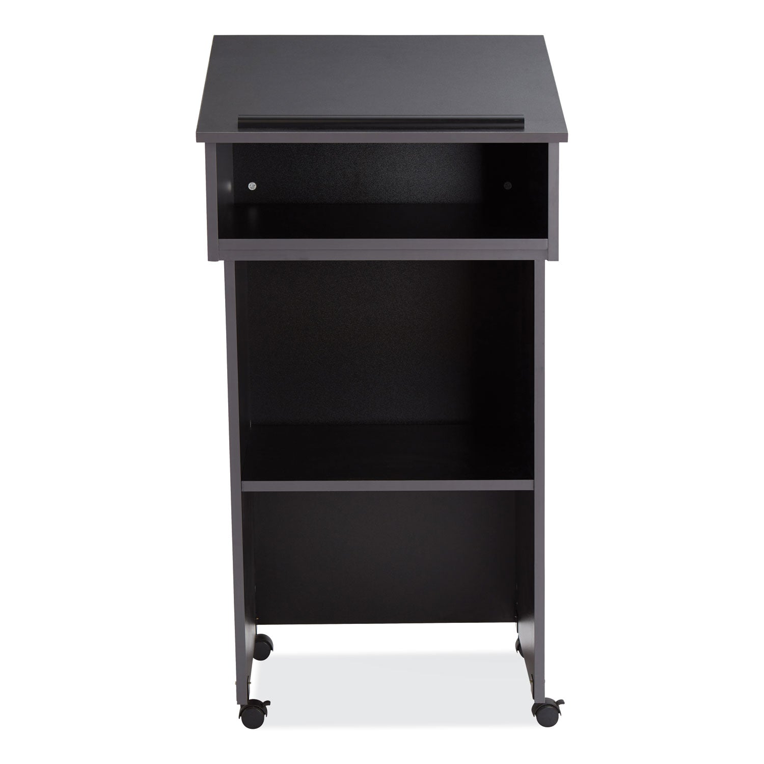 Tabletop Lectern and AV Cart/Lectern Base, 23.75 x 19.87 x 47.5, Black, Ships in 1-3 Business Days