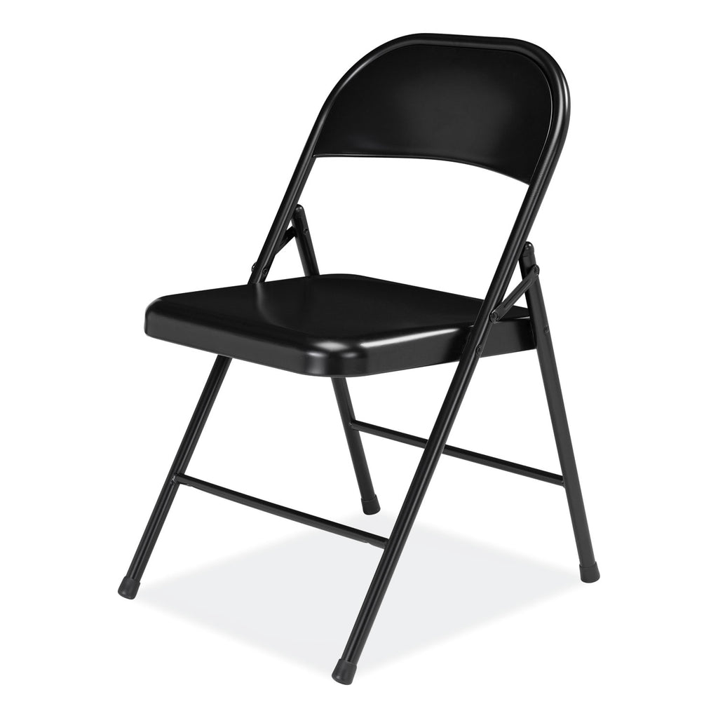 900 Series All-Steel Folding Chair, Supports 250lb, 17.75" Seat Height, Black Seat/Back/Base, 4/CT,Ships in 1-3 Business Days