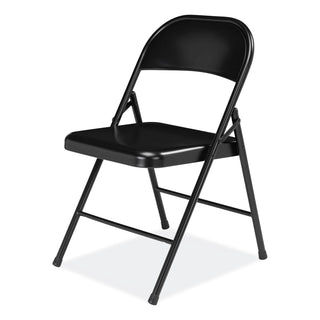 900 Series All-Steel Folding Chair, Supports 250lb, 17.75" Seat Height, Black Seat/Back/Base, 4/CT,Ships in 1-3 Business Days