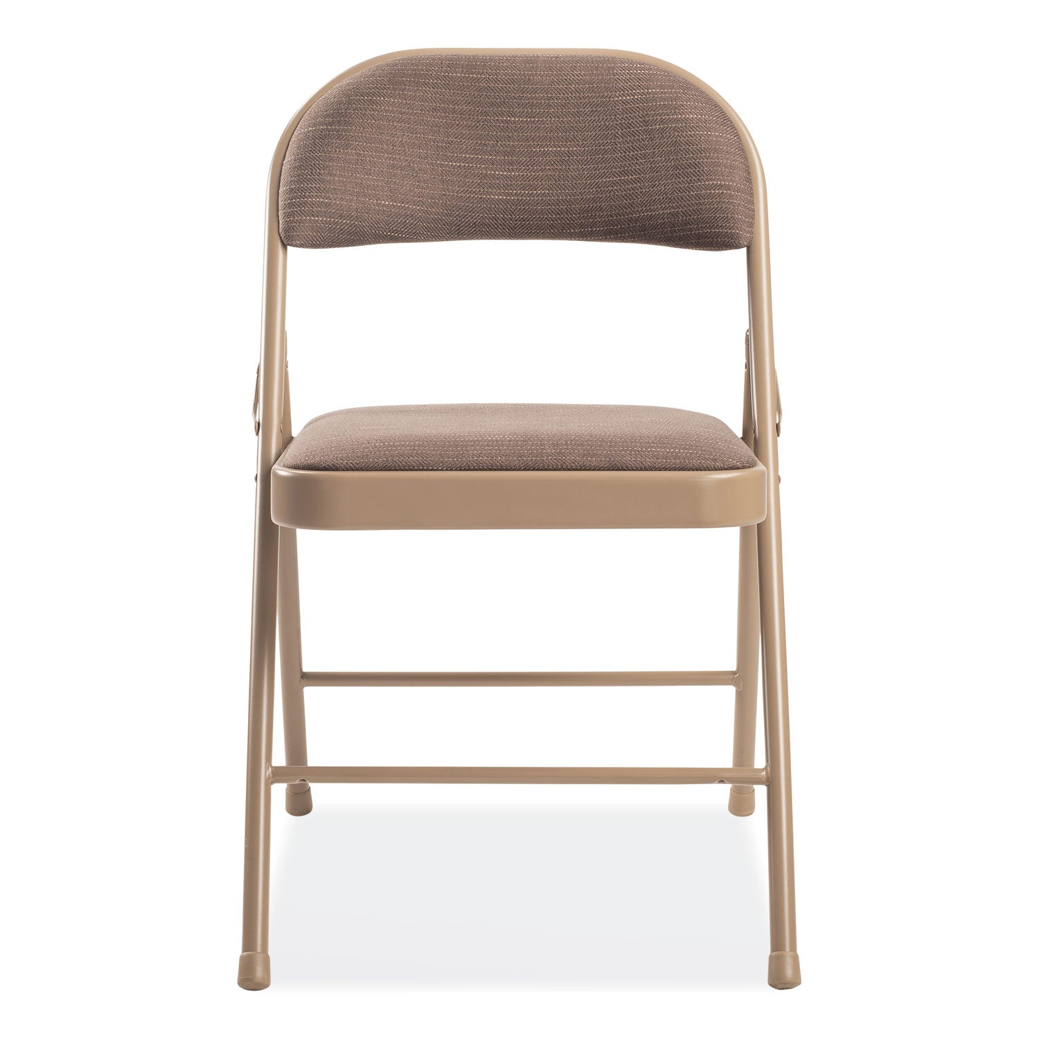 970 Series Fabric Padded Steel Folding Chair, Supports 250 lb, 17.75" Seat Ht, Star Trail Brown, 4/CT, Ships in 1-3 Bus Days