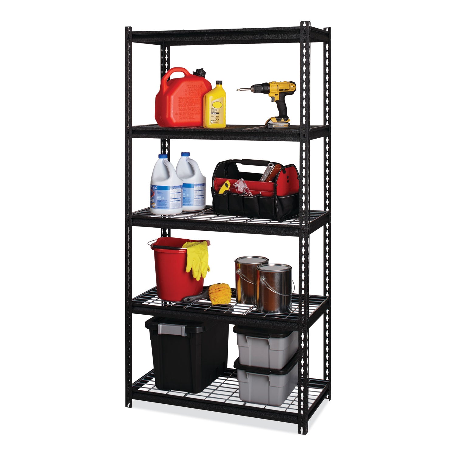 iron-horse-2300-wire-deck-shelving-five-shelf-36w-x-18d-x-72h-black-ships-in-4-6-business-days_hid22130 - 4
