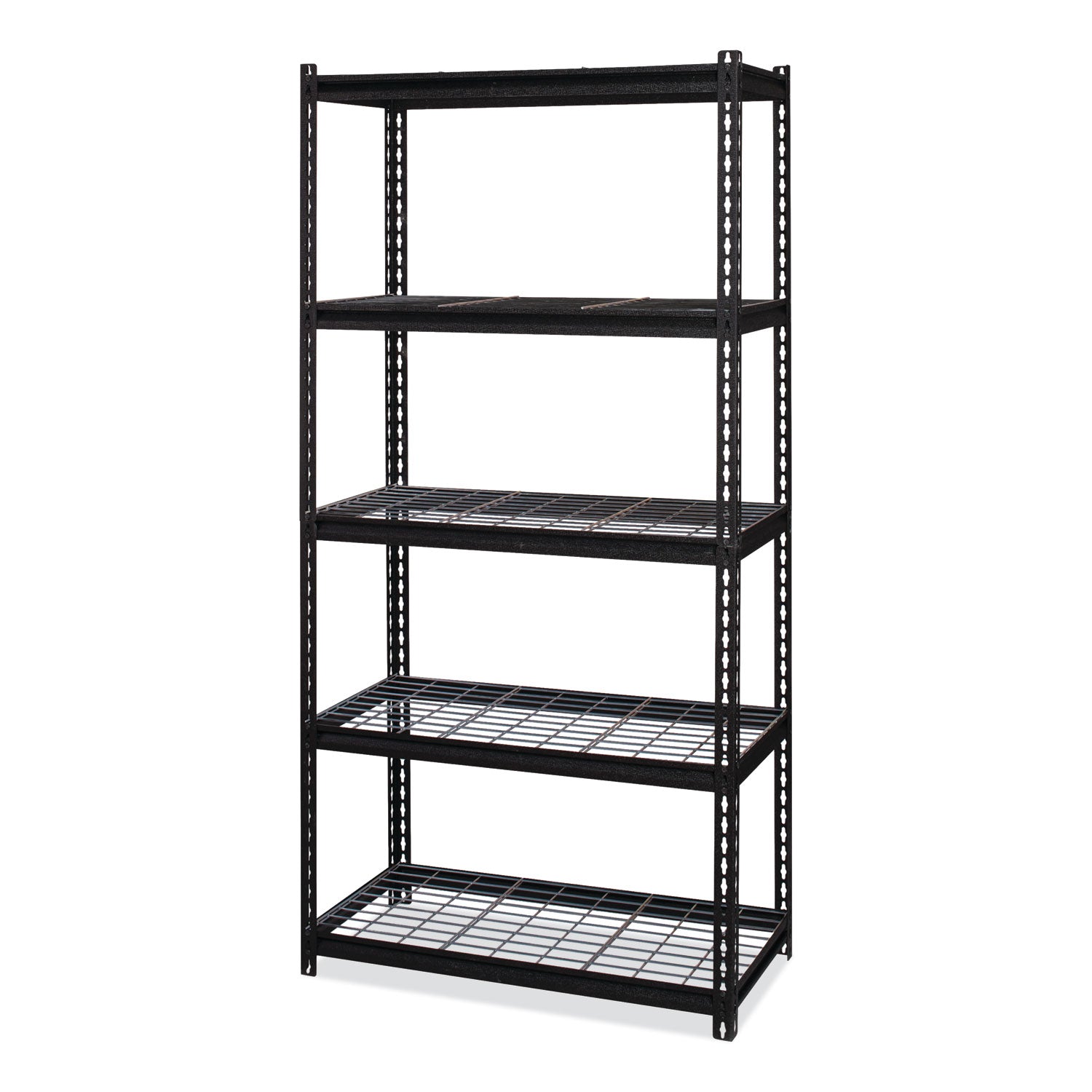 iron-horse-2300-wire-deck-shelving-five-shelf-36w-x-18d-x-72h-black-ships-in-4-6-business-days_hid22130 - 2