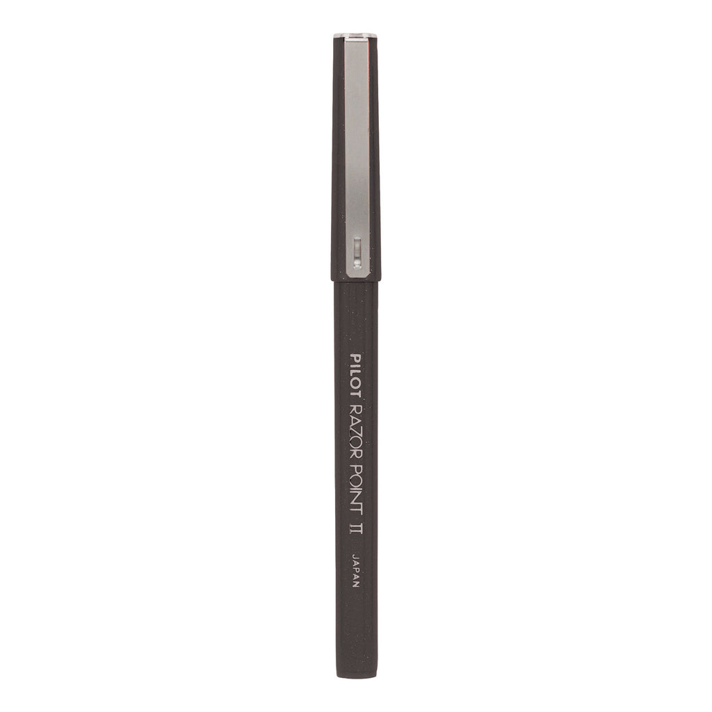 Razor Point Fine Line Porous Point Pen, Stick, Extra-Fine 0.3 mm, Black Ink, Black Barrel, Dozen