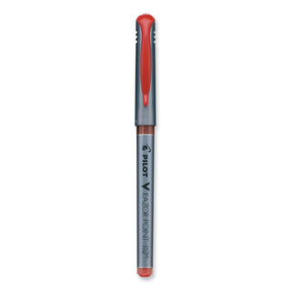 V Razor Point Liquid Ink Porous Point Pen, Stick, Extra-Fine 0.5 mm, Red Ink, Gray/Translucent Red Barrel, Dozen