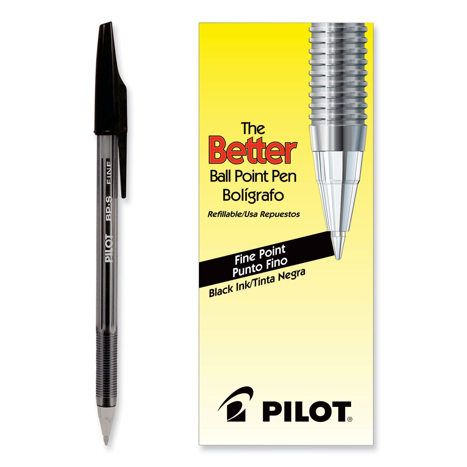 Better Ballpoint Pen, Stick, Fine 0.7 mm, Black Ink, Smoke Barrel, Dozen