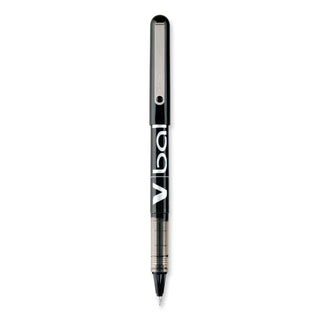 VBall Liquid Ink Roller Ball Pen, Stick, Extra-Fine 0.5 mm, Black Ink, Black/Clear Barrel, Dozen