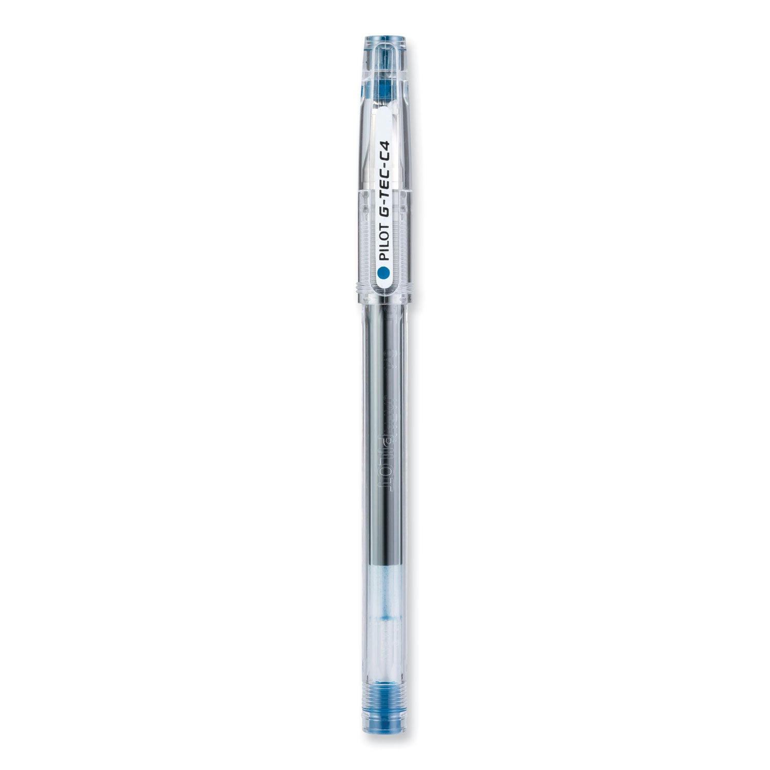 G-TEC-C Ultra Gel Pen, Stick, Extra-Fine 0.4 mm, Blue Ink, Clear/Blue Barrel, Dozen