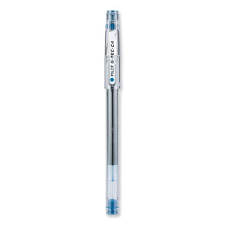 G-TEC-C Ultra Gel Pen, Stick, Extra-Fine 0.4 mm, Blue Ink, Clear/Blue Barrel, Dozen