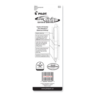 Dr. Grip Center of Gravity Ballpoint Pen, Retractable, Medium 1 mm, Black Ink, Silver/Charcoal Grip Barrel