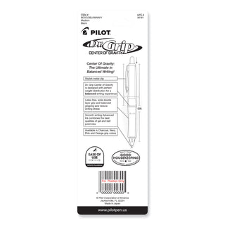 Dr. Grip Center of Gravity Ballpoint Pen, Retractable, Medium 1 mm, Black Ink, Silver/Navy Grip Barrel