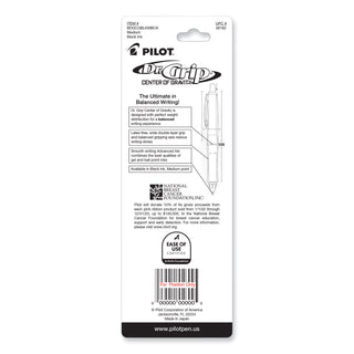 Dr. Grip Center of Gravity Breast Cancer Awareness Ballpoint Pen, Retractable, Medium 1mm, Black Ink, Silver/Pink Barrel