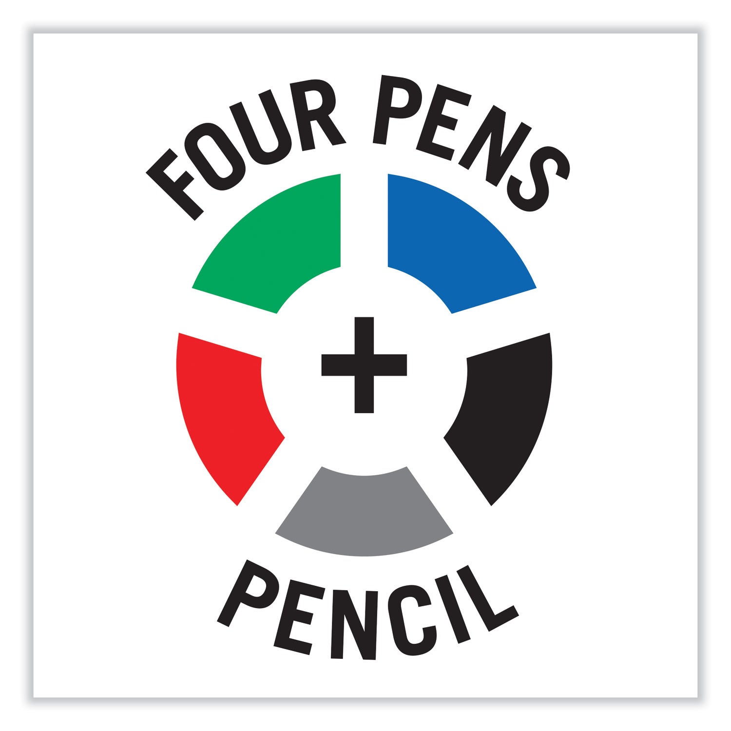 Dr. Grip 4 + 1 Multi-Color Ballpoint Pen/Pencil, Retractable, 0.7 mm Pen/0.5mm Pencil, Black/Blue/Green/Red Ink, Black Barrel