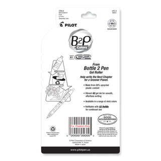 B2P Bottle-2-Pen Recycled Gel Pen, Retractable, Fine 0.7 mm, Assorted Ink and Barrel Colors, 5/Pack