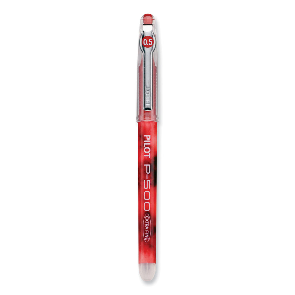Precise P-500 Gel Pen, Stick, Extra-Fine 0.5 mm, Red Ink, Red Barrel, Dozen