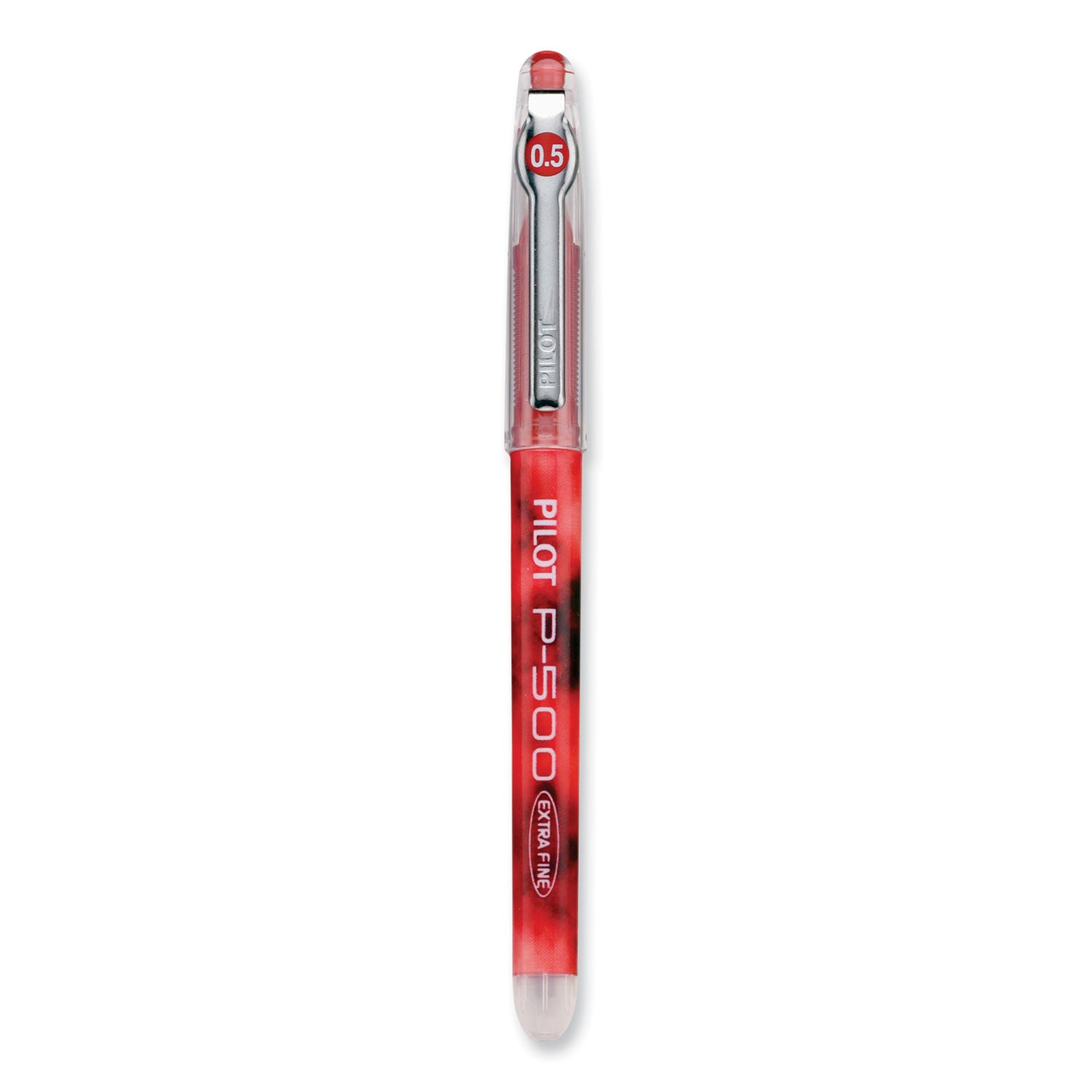 Precise P-500 Gel Pen, Stick, Extra-Fine 0.5 mm, Red Ink, Red Barrel, Dozen