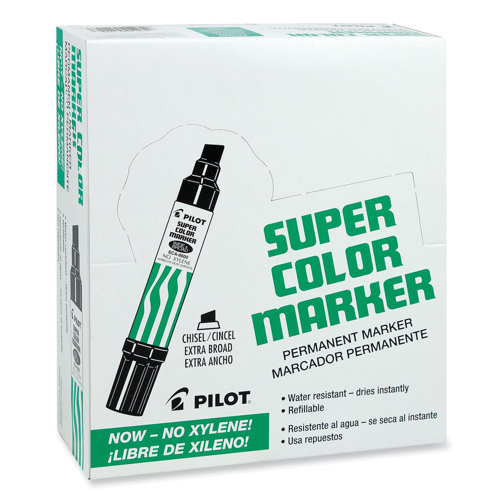 Jumbo Refillable Permanent Marker, Broad Chisel Tip, Green - 