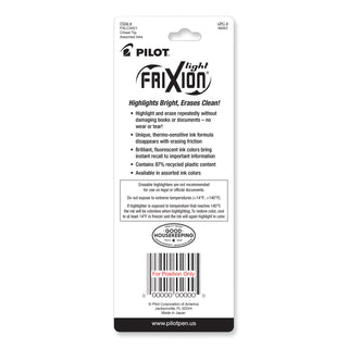 FriXion Light Erasable Highlighter, Assorted Ink Colors, Chisel Tip, Assorted Barrel Colors, 3/Pack
