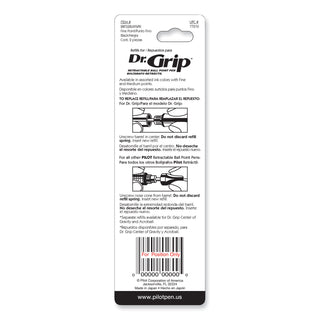 Refill for Dr. Grip, Easytouch, The Better, B2P and Rex Grip BeGreen Ballpoint Pens, Fine Conical Tip, Black Ink, 2/Pack