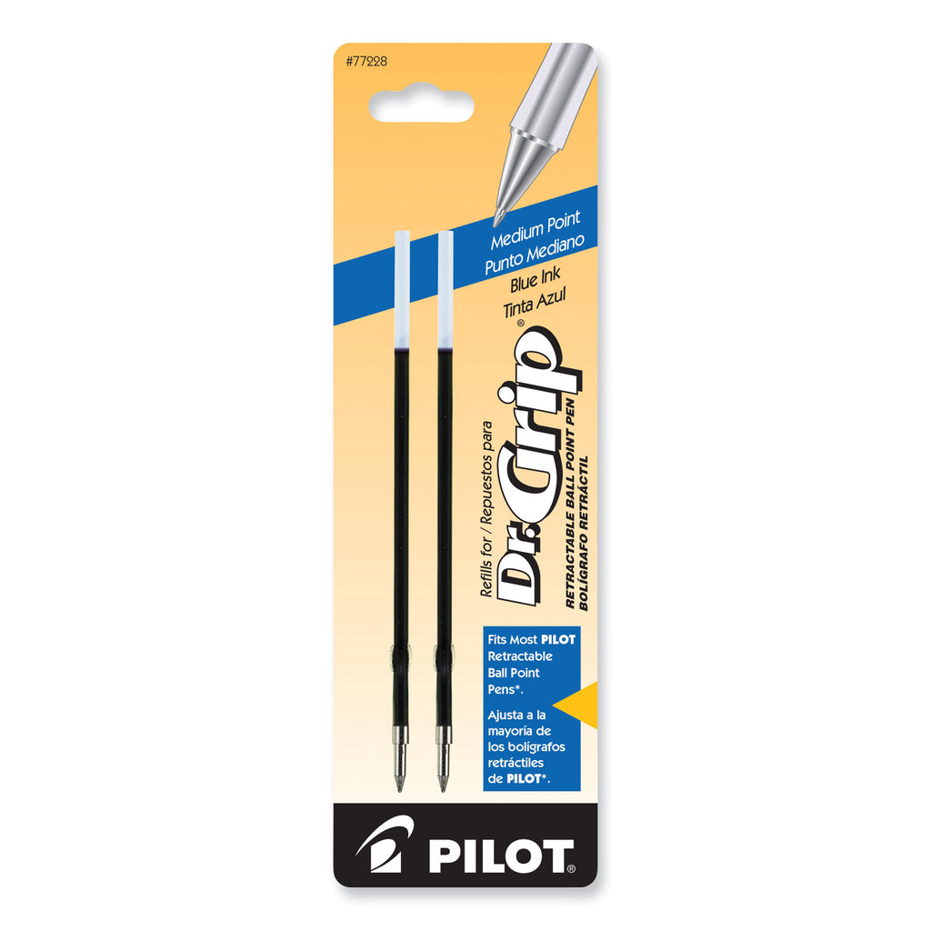 Refill for Dr. Grip, Easytouch, The Better, B2P and Rex Grip BeGreen Ballpoint Pens, Medium Conical Tip, Blue Ink, 2/Pack