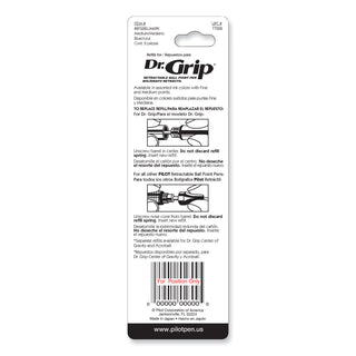 Refill for Dr. Grip, Easytouch, The Better, B2P and Rex Grip BeGreen Ballpoint Pens, Medium Conical Tip, Blue Ink, 2/Pack