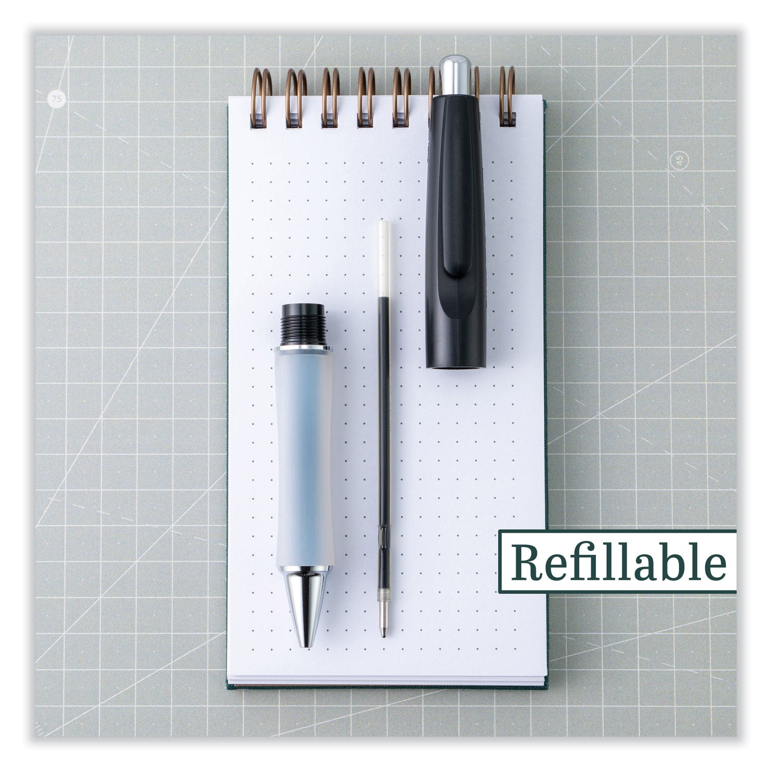 Refill for Dr. Grip, Easytouch, The Better, B2P and Rex Grip BeGreen Ballpoint Pens, Medium Conical Tip, Blue Ink, 2/Pack