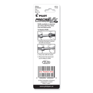 Pilot Precise V7 RT Premium Rolling Ball Pen Refills - 0.70 mm, Fine Point - Black Ink - 2 / Pack