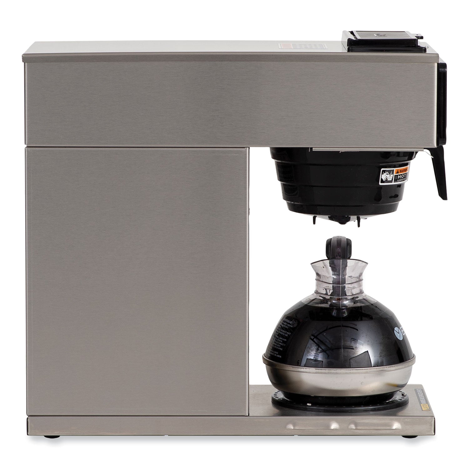 VP17-1 12-Cup Commercial Pourover Coffee Brewer, Stainless Steel/Black, Ships in 7-10 Business Days - 