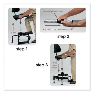 Task Master Deluxe Industrial Chair, Supports Up to 250 lb, 17" to 35" Seat Height, Black, Ships in 1-3 Business Days