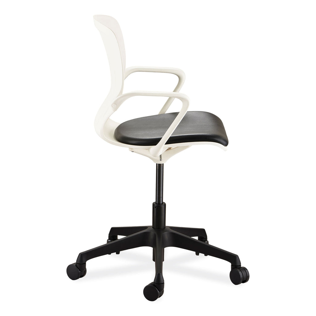 Shell Desk Chair, Supports Up to 275 lb, 17" to 20" High Black Seat, White Back, Black/White Base, Ships in 1-3 Business Days