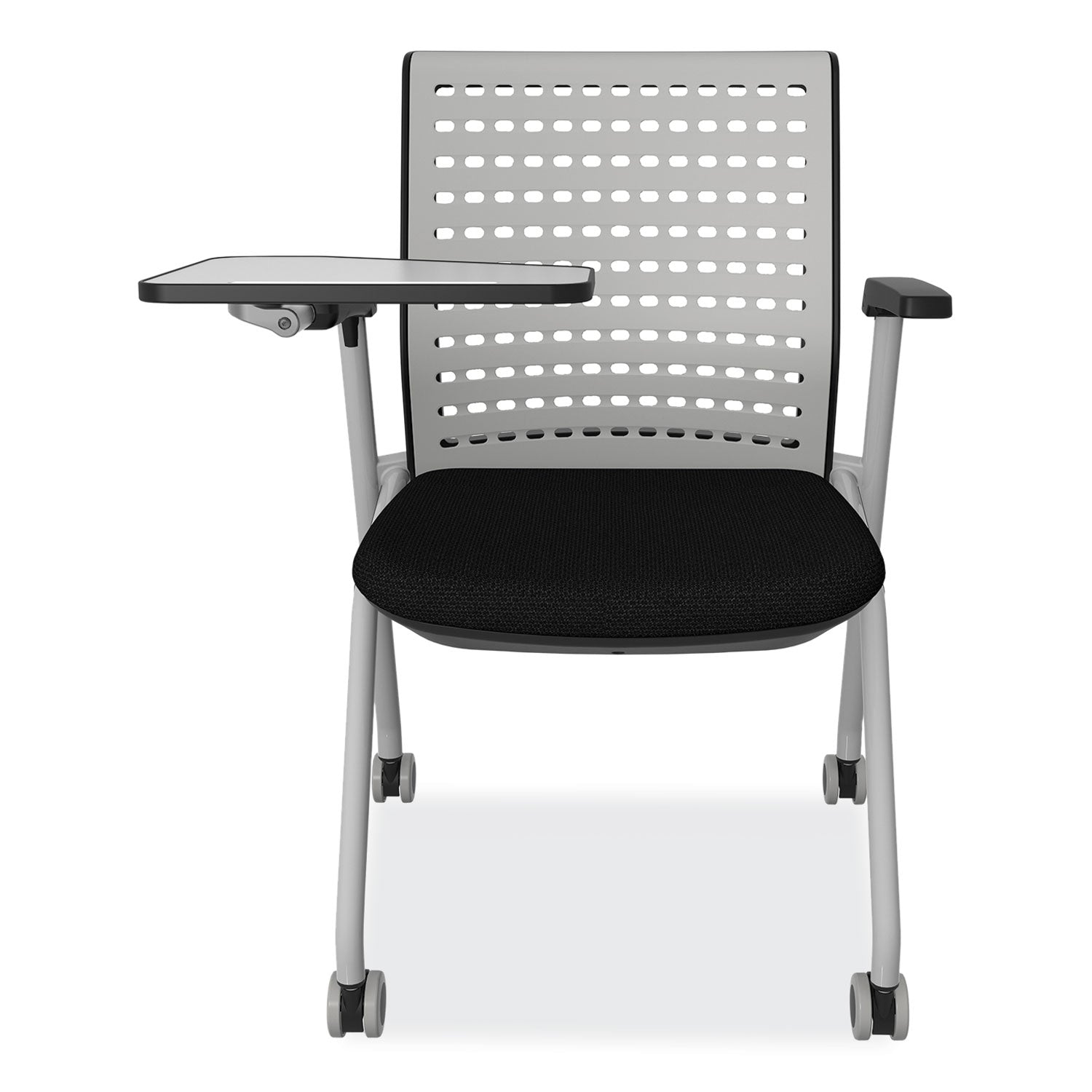 thesis-training-chair-w-static-back-and-tablet-supports-250lb-18-high-black-seatgray-back-baseships-in-1-3-business-days_safkts3sgblk - 2