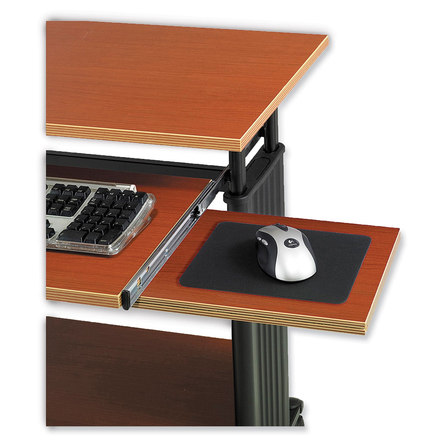 Muv Standing Desk, 29.5" x 22" x 45", Cherry, Ships in 1-3 Business Days