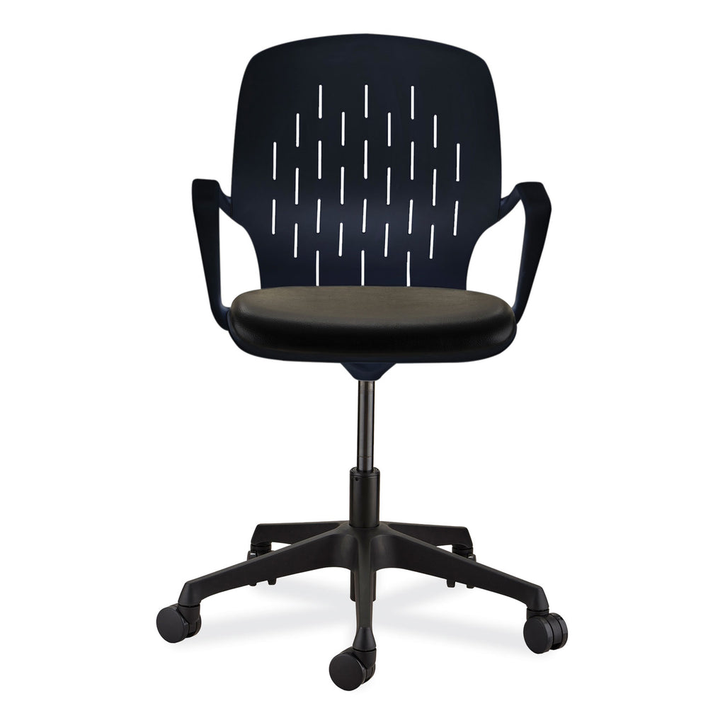 Shell Desk Chair, Supports Up to 275 lb, 17" to 20" Seat Height, Black Seat/Back, Black Base, Ships in 1-3 Business Days