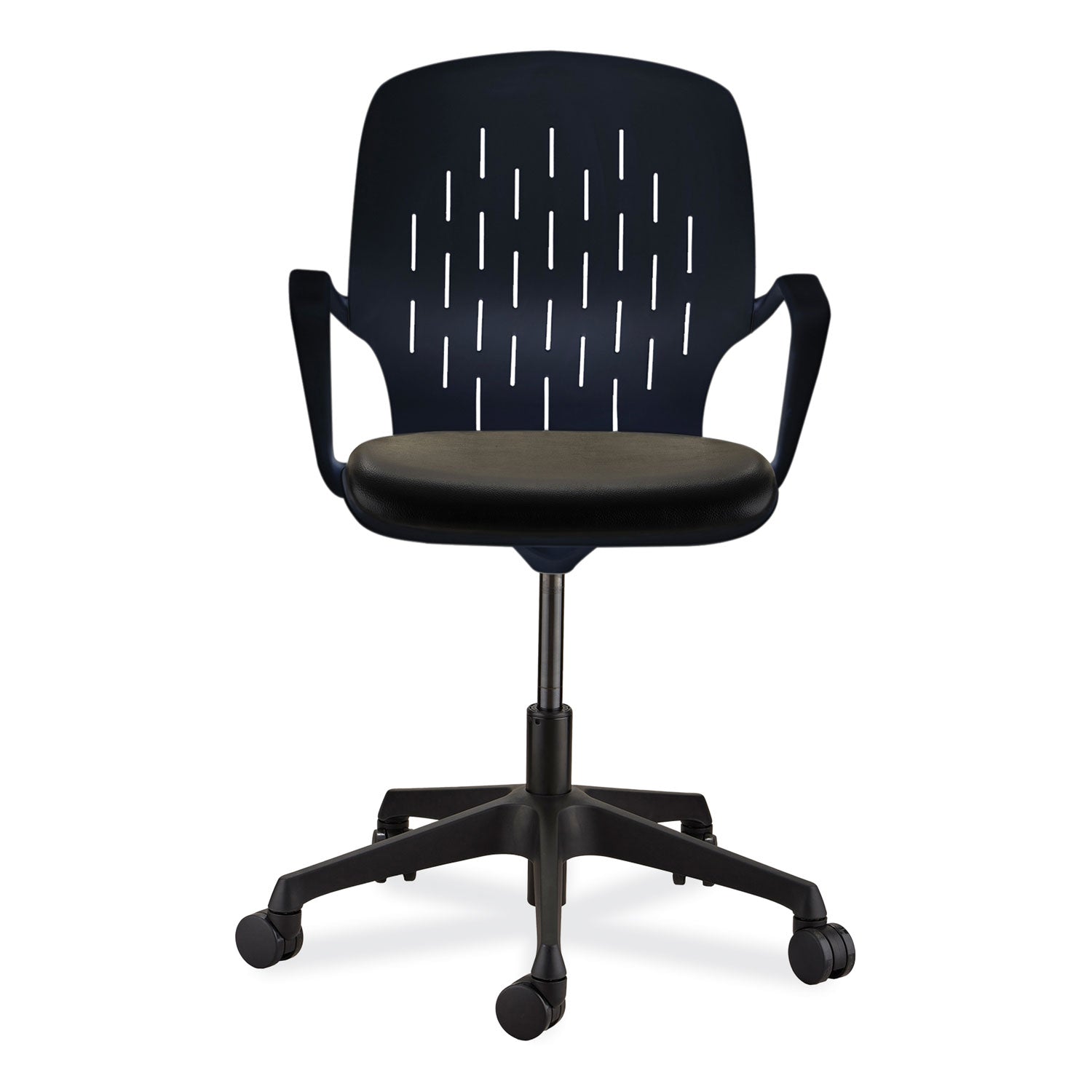 Shell Desk Chair, Supports Up to 275 lb, 17" to 20" Seat Height, Black Seat/Back, Black Base, Ships in 1-3 Business Days