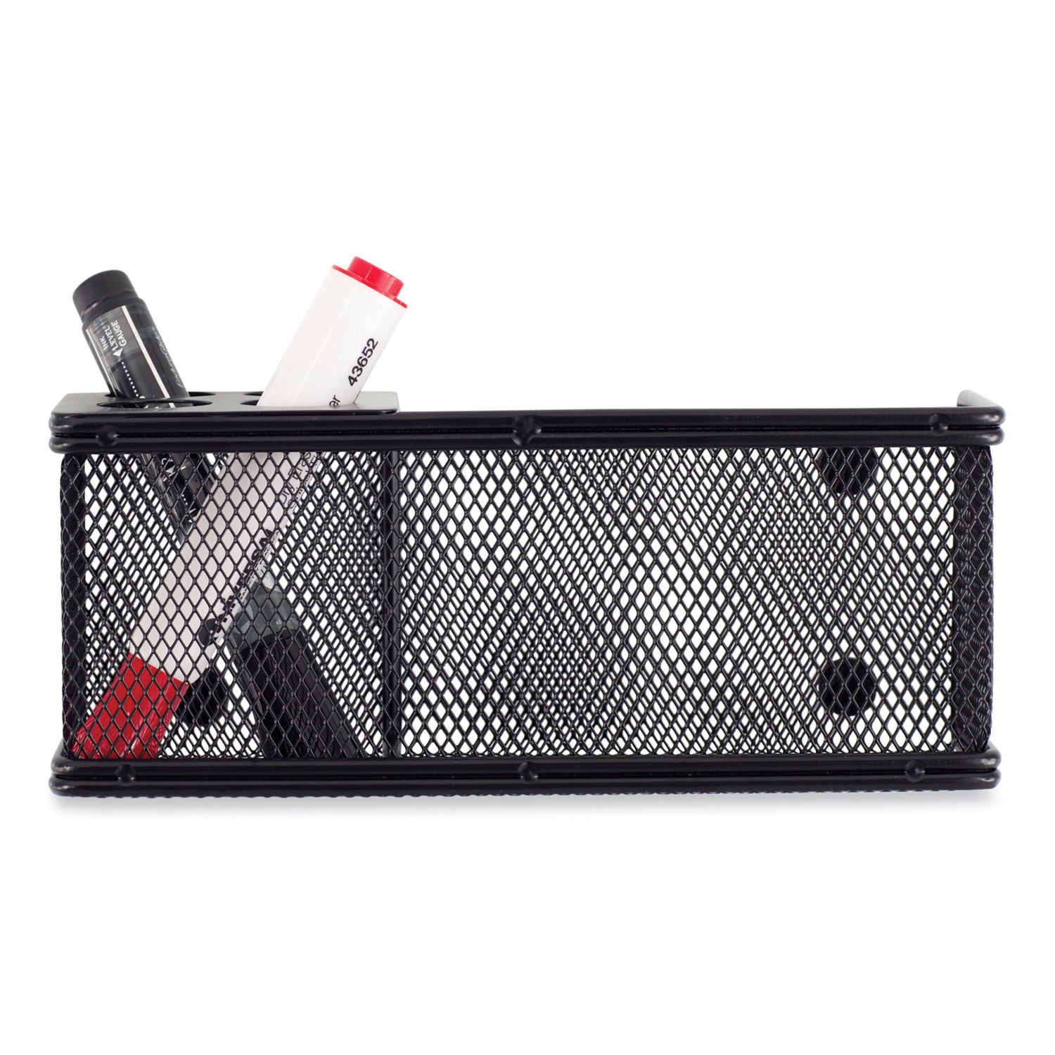 Onyx Mesh Magnetic Marker Basket - 3" Height x 8" Width x 3.3" Depth - Sturdy - Black - Steel, Mesh - 1 Each