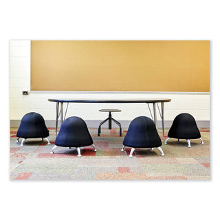 Diesel Low Base Stool, Backless, Supports Up to 250 lb, 16" to 22" High Black Seat, Pewter Base, Ships in 1-3 Business Days