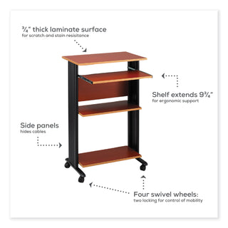 Muv Standing Desk, 29.5" x 22" x 45", Cherry, Ships in 1-3 Business Days