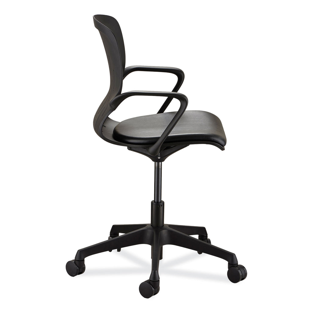 Shell Desk Chair, Supports Up to 275 lb, 17" to 20" Seat Height, Black Seat/Back, Black Base, Ships in 1-3 Business Days