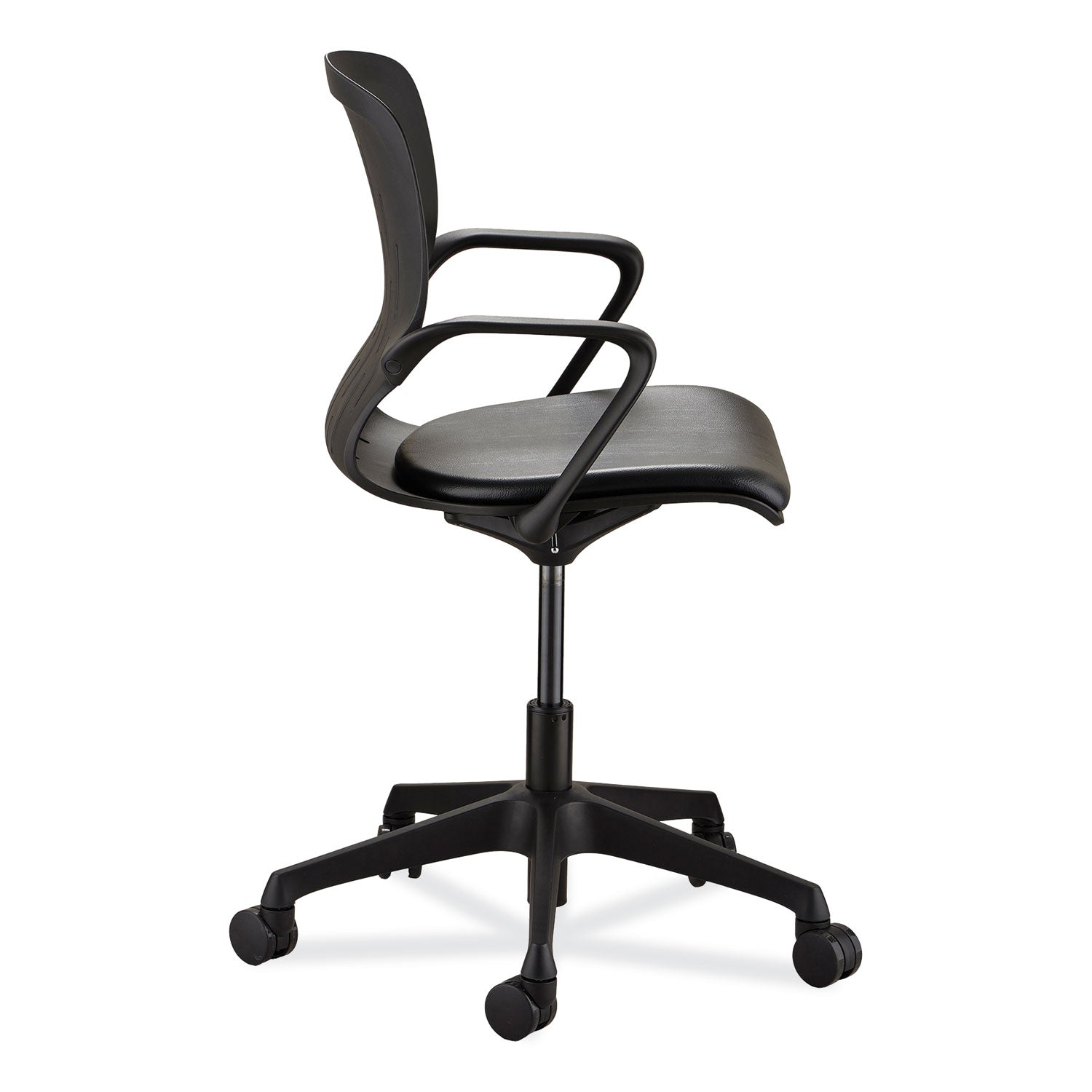 Shell Desk Chair, Supports Up to 275 lb, 17" to 20" Seat Height, Black Seat/Back, Black Base, Ships in 1-3 Business Days