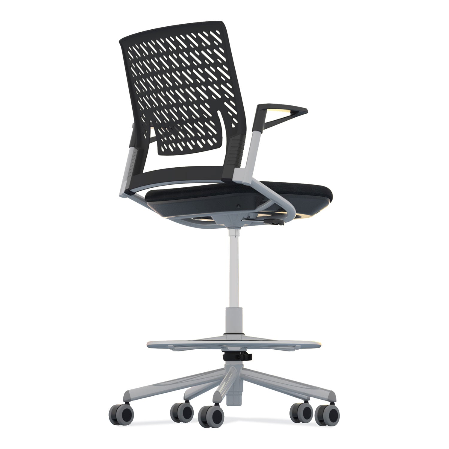 thesis-flex-back-stool-w-arms-supports-up-to-250-lb-215-to-295-black-high-seat-silver-base-ships-in-1-3-business-days_safksx1sbblk - 1