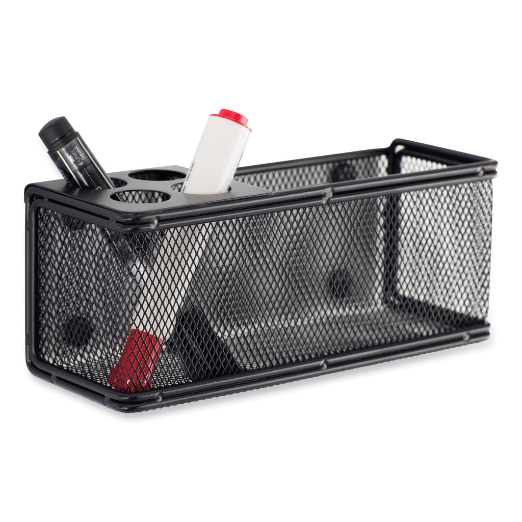 Onyx Mesh Magnetic Marker Basket - 3" Height x 8" Width x 3.3" Depth - Sturdy - Black - Steel, Mesh - 1 Each